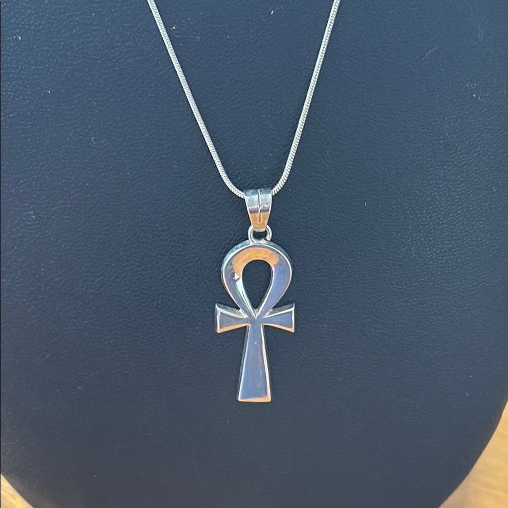 Ankh Pendant Necklace - Sterling Silver